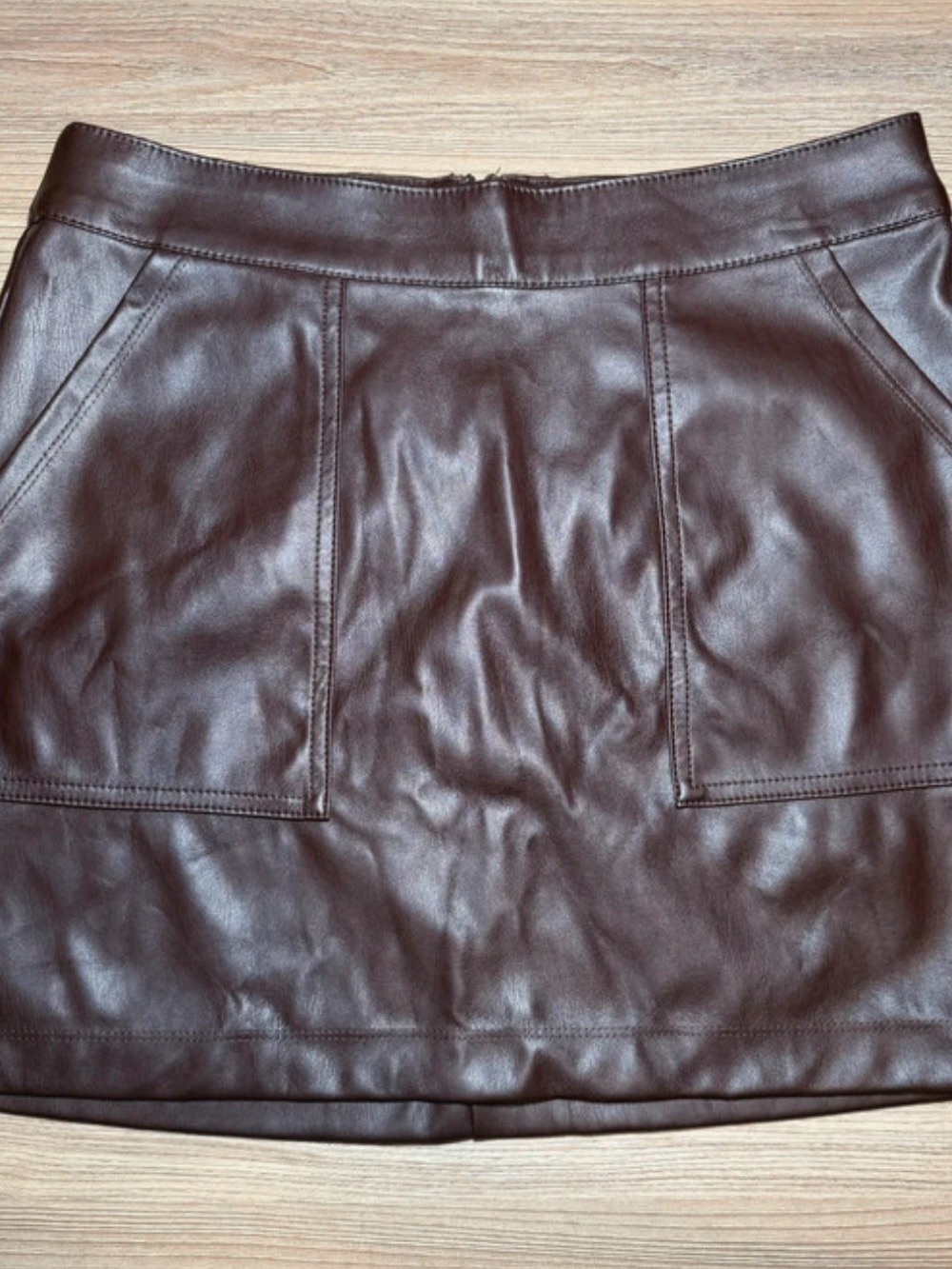 a new day Chocolate Brown Faux Leather Mini Skirt